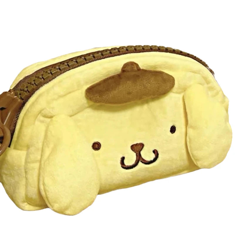Cute Cartoon Pompompurin Pen Bag Kawaii Plush Pencil Box Lovely Student Stationery Case For Girls Cosmetics Storage Bags