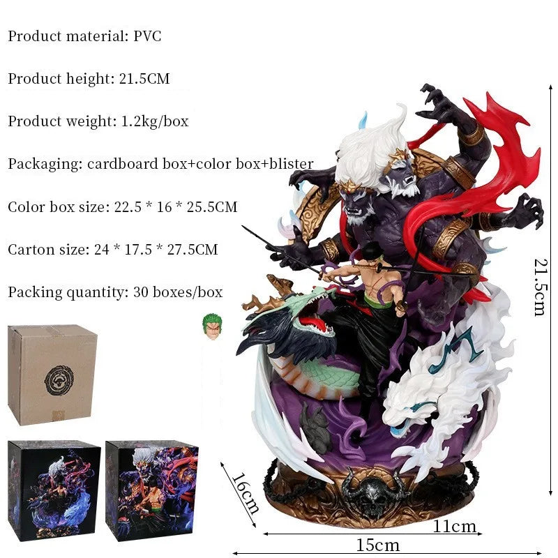 One Piece Anime Figure Lx Sauron Hand-Made King Hell Yan Mo Luo Luo Noah Model Statue Decoration Home Accessories Christmas Gift