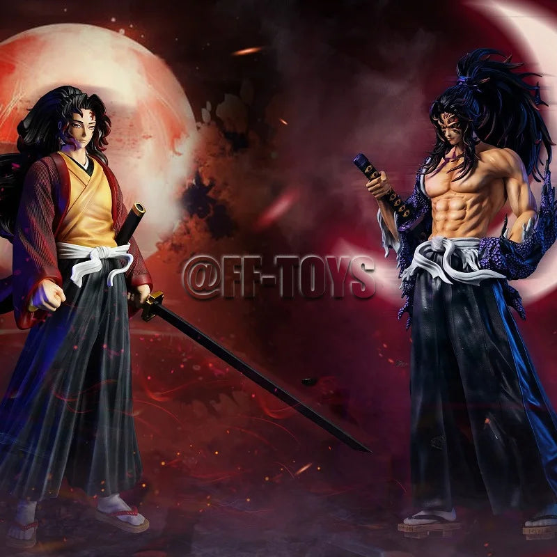 Anime Demon Slayer Figure Tsugikuni Yoriichi Kokushibo Action Figures Kimetsu No Yaiba GK Statue Model Doll Toys for Children