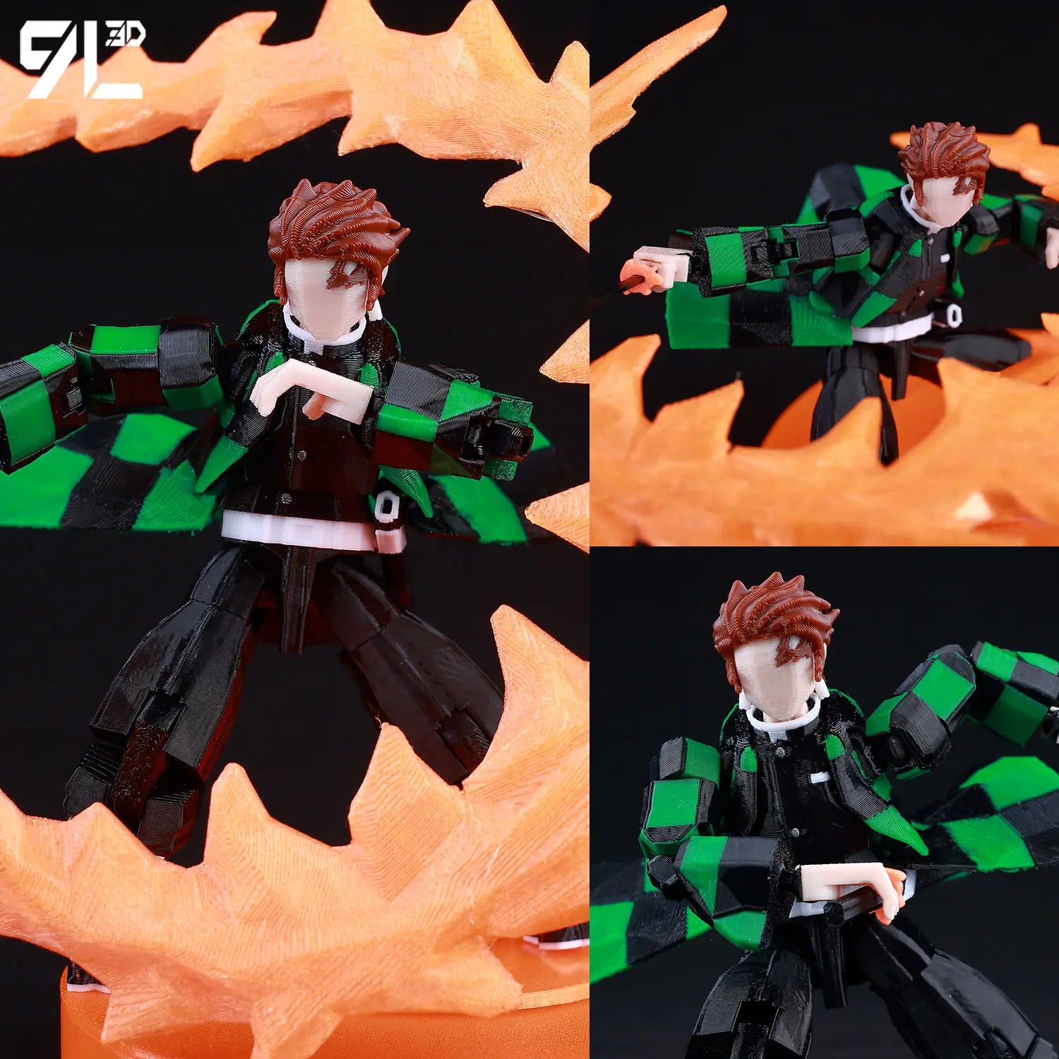 9L 3D Printed Demon Slayer Tanjiro Kamado Lucky Dummy 13 Movable Shapeshift Action Figures Mannequin Toys for Anime Fans