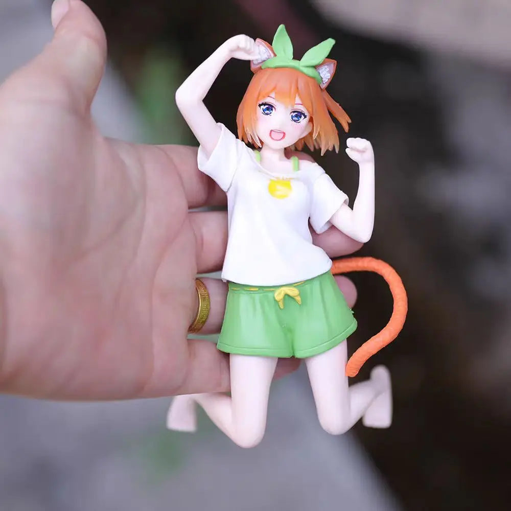 10cm Yotsuba Anime Cute Nakano Nino Figurine The Quintessential Quintuplets Figure Cat Nakano Miku Figure PVC Collection Toys