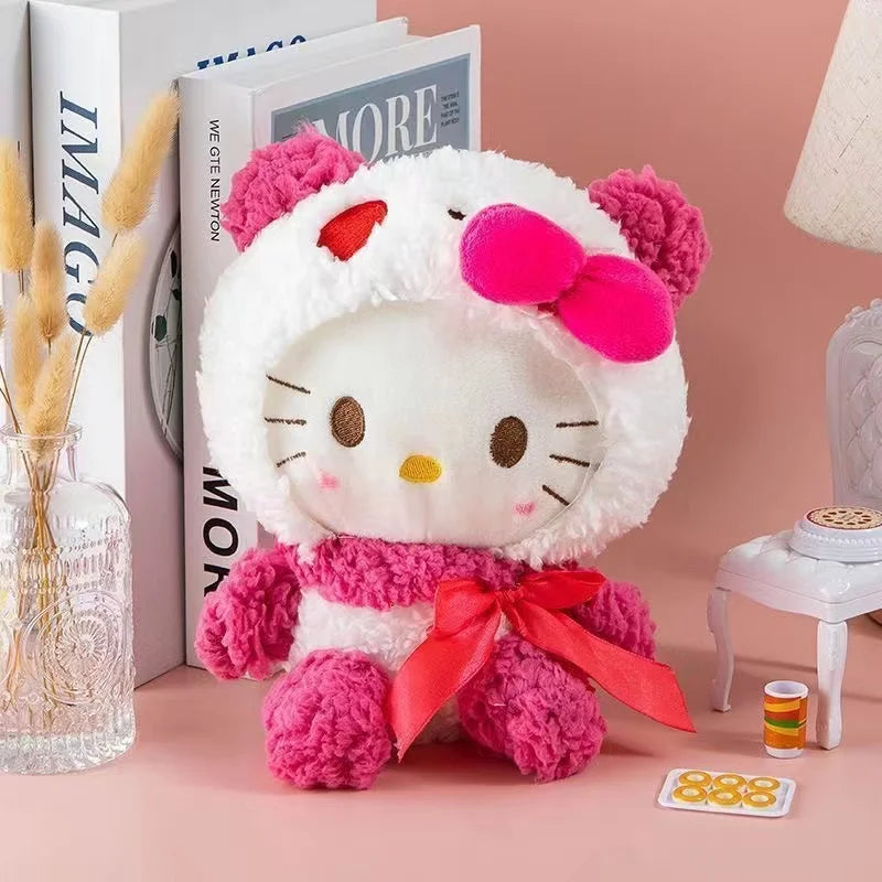 25Cm Kawaii Sanrio Plush Doll Toy Cute Hello Kitty Cinnamoroll My Melody Kuromi Pochacco Lovely Anime peluche Toys Gift For Kids
