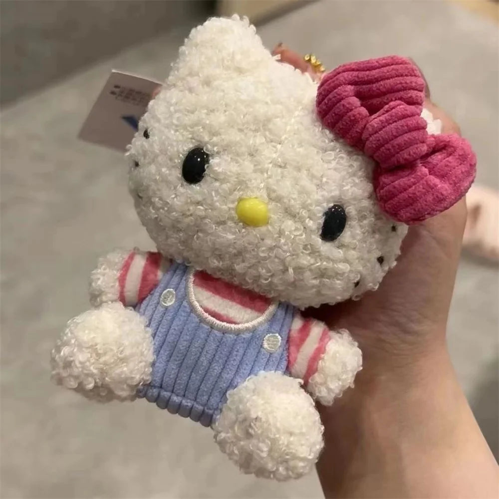 Sanrio Hello Kitty Plush Doll Backpack Pendant Cartoon Kitty Cat Pendants Plushie Keychains Accessories Girls Gifts Kids Toys