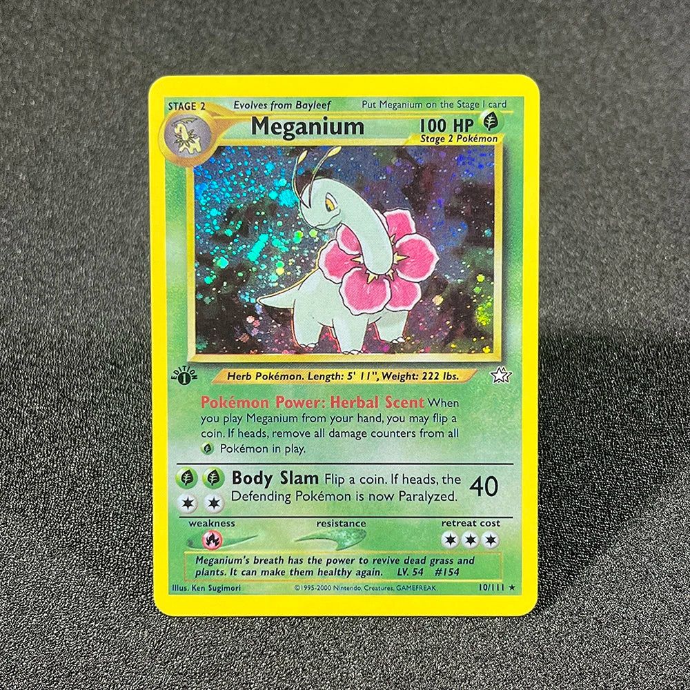 PTCG Foil Cards Lugia Espeon Politoed Alakazam Mewtwo Kingdra Zapdos Raichu 1996 1st Edition Game Collection PKM Proxy Cards