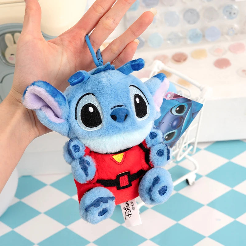Disney Stitch Plush Toy Anime Doll keyring Cartoon & Cute Children's Toys Backpack Pendant valentines Gift