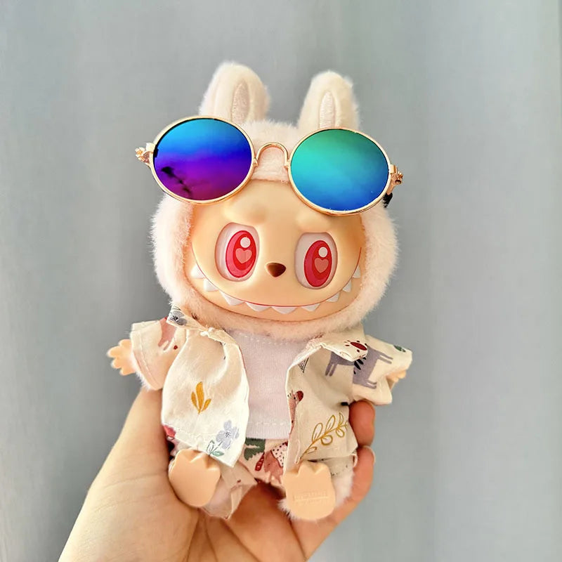 Labubu Doll Clothes Beach Resort Style Overalls Labubu Idol V1 V2 Dolls Clothing Accessories 15/17cm Plush Doll Universal (No Doll)