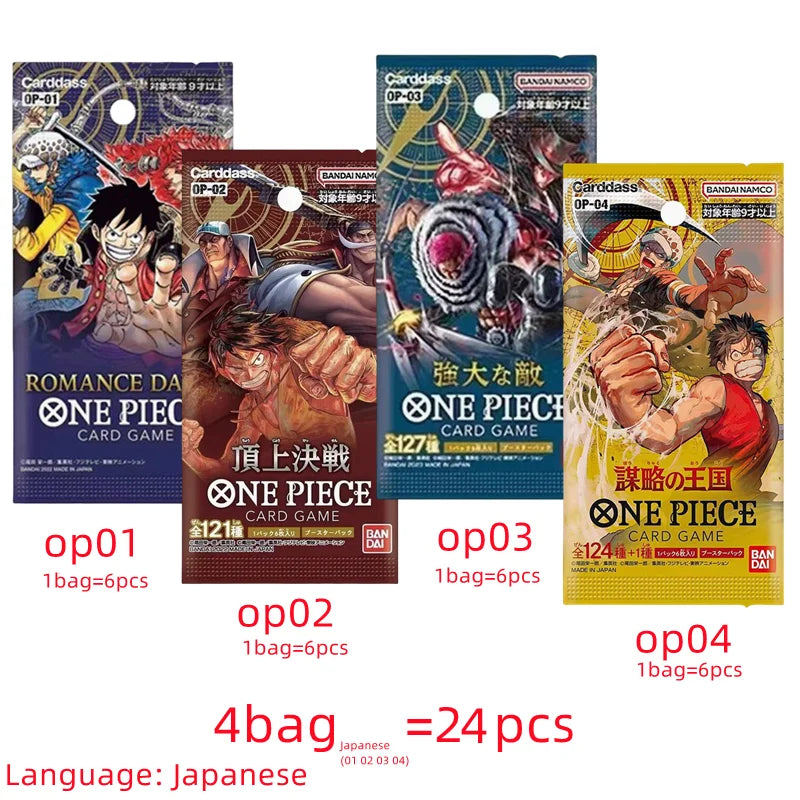 Bandai Original One Piece Cards Japanese OP01 OP05 OP08 OP09 Trading Booster Box Luffy Rare Cards Collector Gift