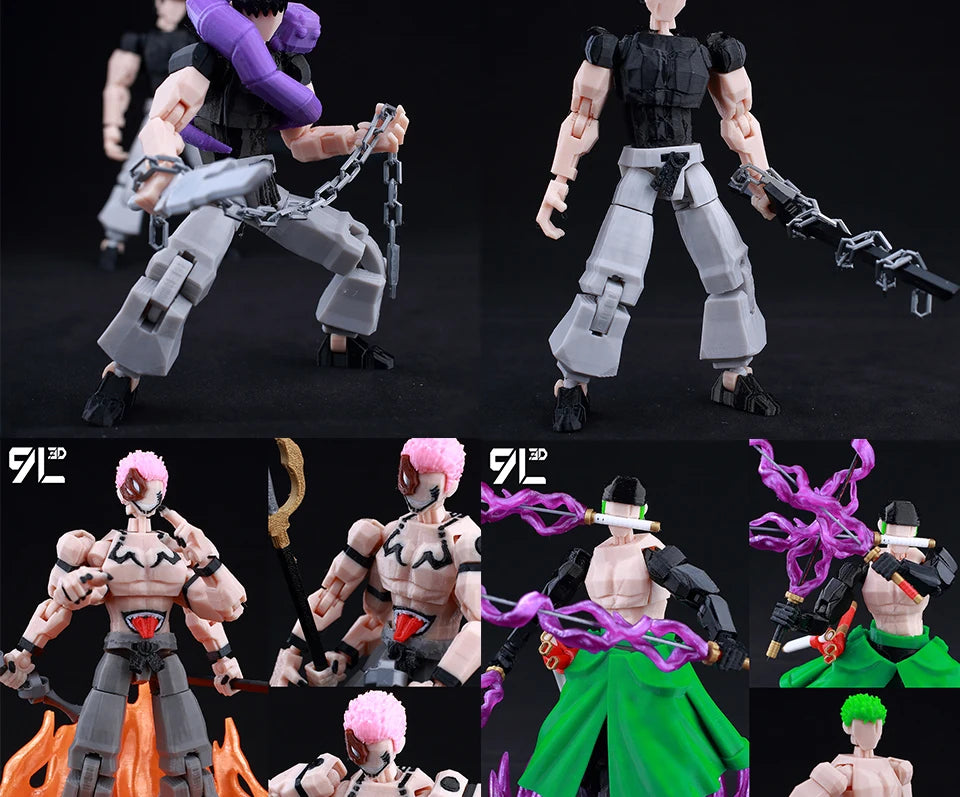VIP-Dropshipping 9L3D Printed Anime Characters Lucky Dummy 13 Action Figures Multi-Jointed Movable Shapeshift Mannequin Toys