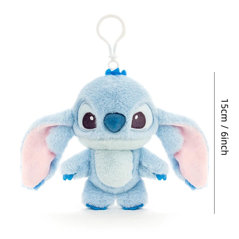 Disney Stitch Plush Toy Anime Doll keyring Cartoon & Cute Children's Toys Backpack Pendant valentines Gift