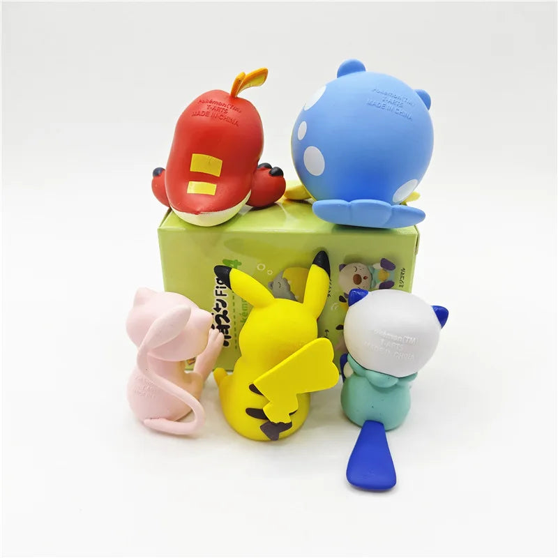 Takara Tomy Pokemon Fuecoco Pikachu Oshawott Mew Spheal Figure Shoulder To Shoulder Sleep 4 Gashapon Figurine Xmas Gift