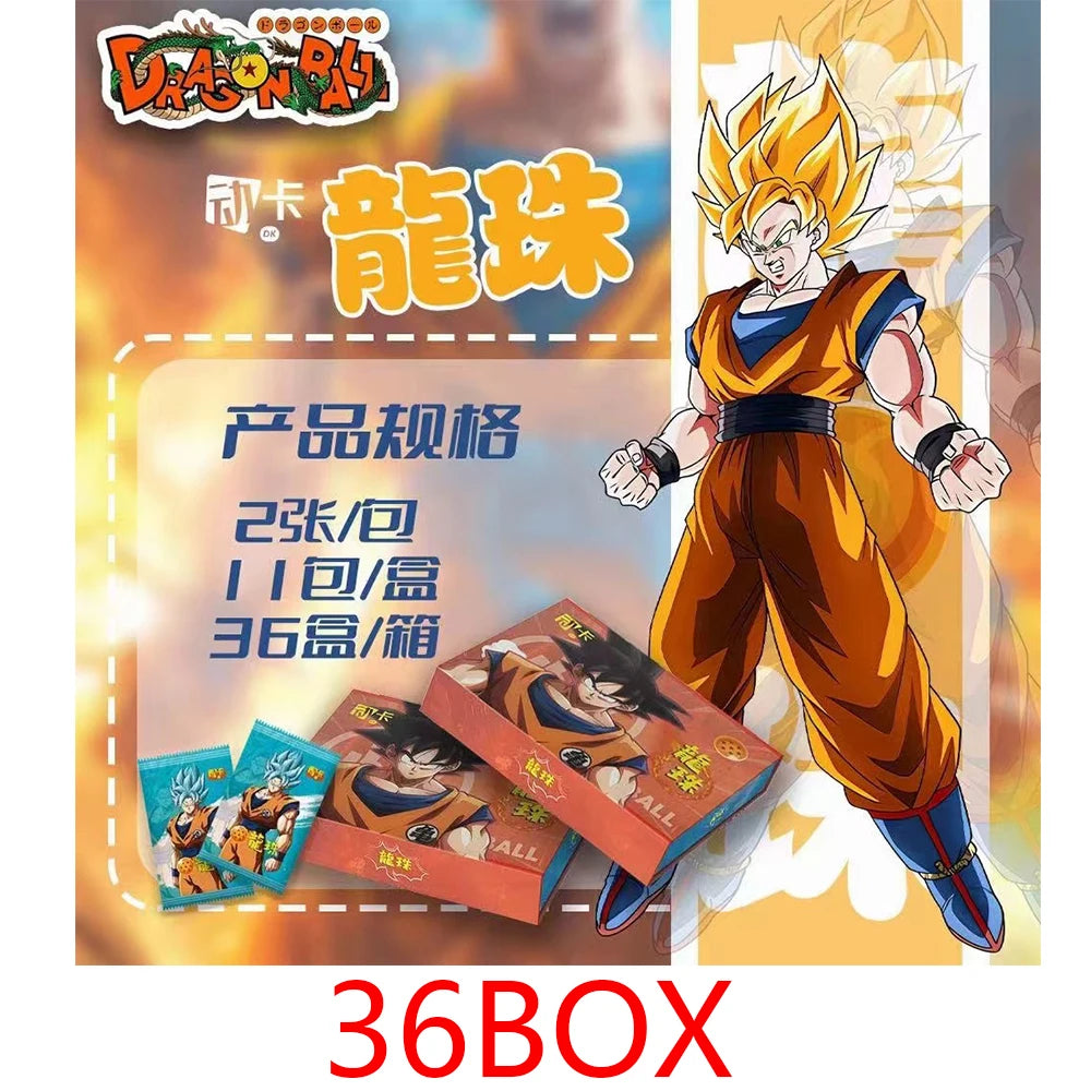 New Dragon Ball Cards Wholesale 36BOX Case Character Role Serie Super Saiyan Son Goku Shiny Anime Trading Cards