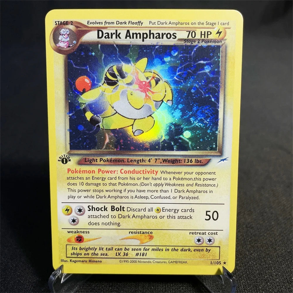Pokémon Cards Foil Flash Card Neo Destiny Series Celebi Dark Donphan Light Flareon Collection Cards Model Toy Gifts Proxy Card