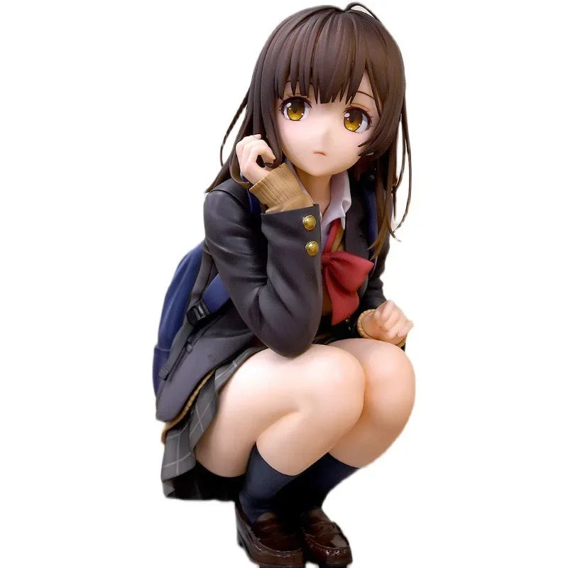 Anime Shave The Beard and Pick Up A High School Girl Figure Ogiwara Sayu Squat Uniforms Model Ornaments Collectible Toys Gift