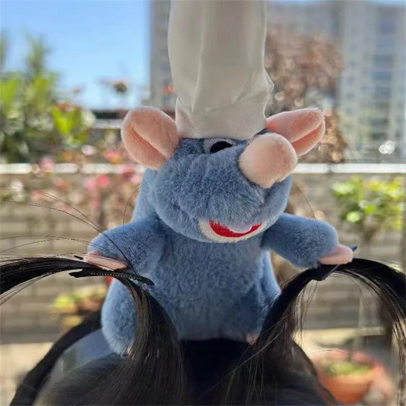 Disney Ratatouille Headband Cartoon Anime Character Plush Doll Grabbing Bangs Funny Accessories Girls Kawaii Toy Gift