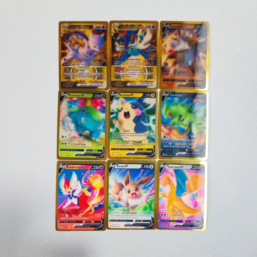 New Pokemon 3D Shining Rainbow Cards English Vmax Gx Charizard Pikachu Trading Game Collection Battle Card Children Toys Gift