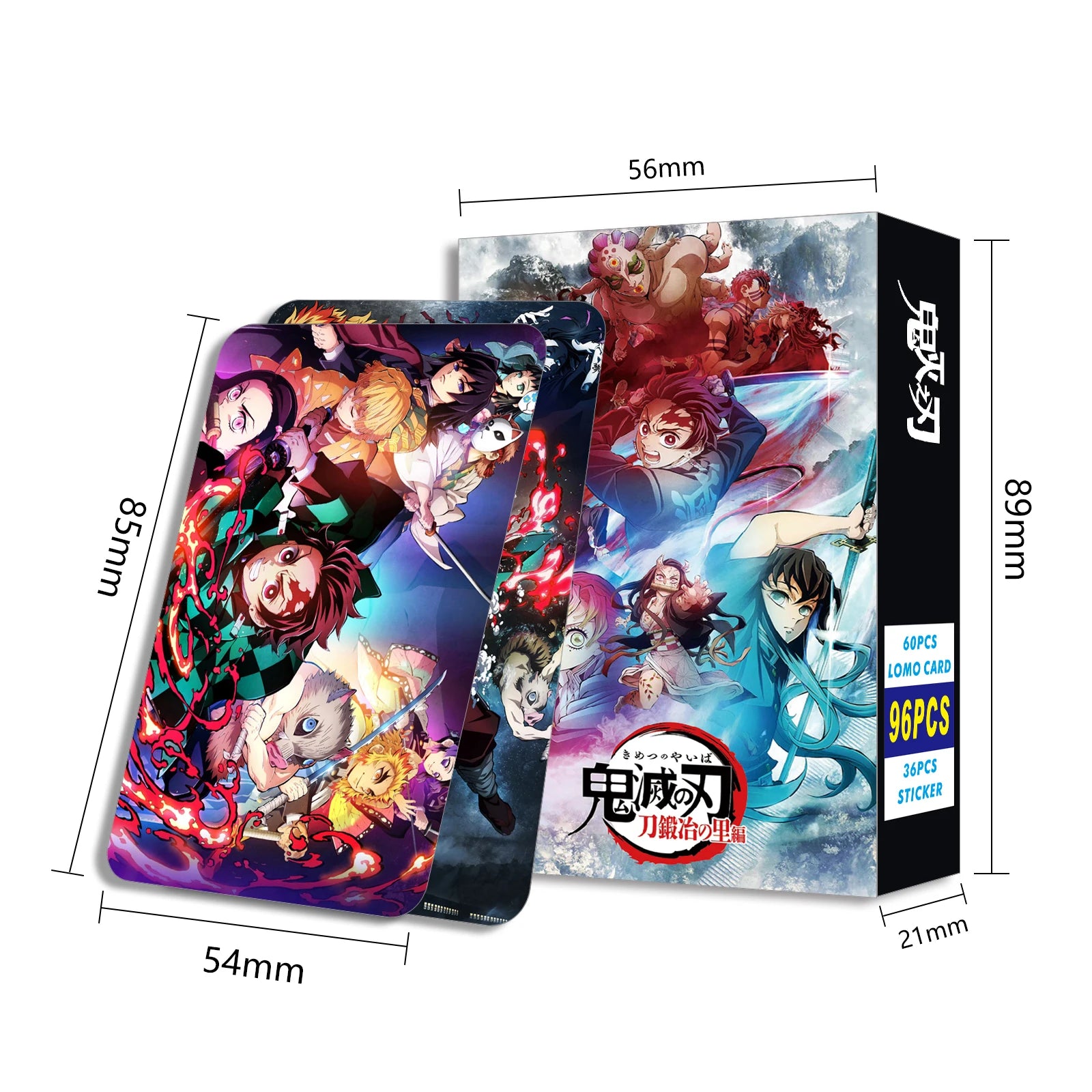 Demon Slayer Japanese Anime Lomo Card One Piece 1pack/96pcs Card Sticker With Postcards Message Gift For Fan Game Collection Toy