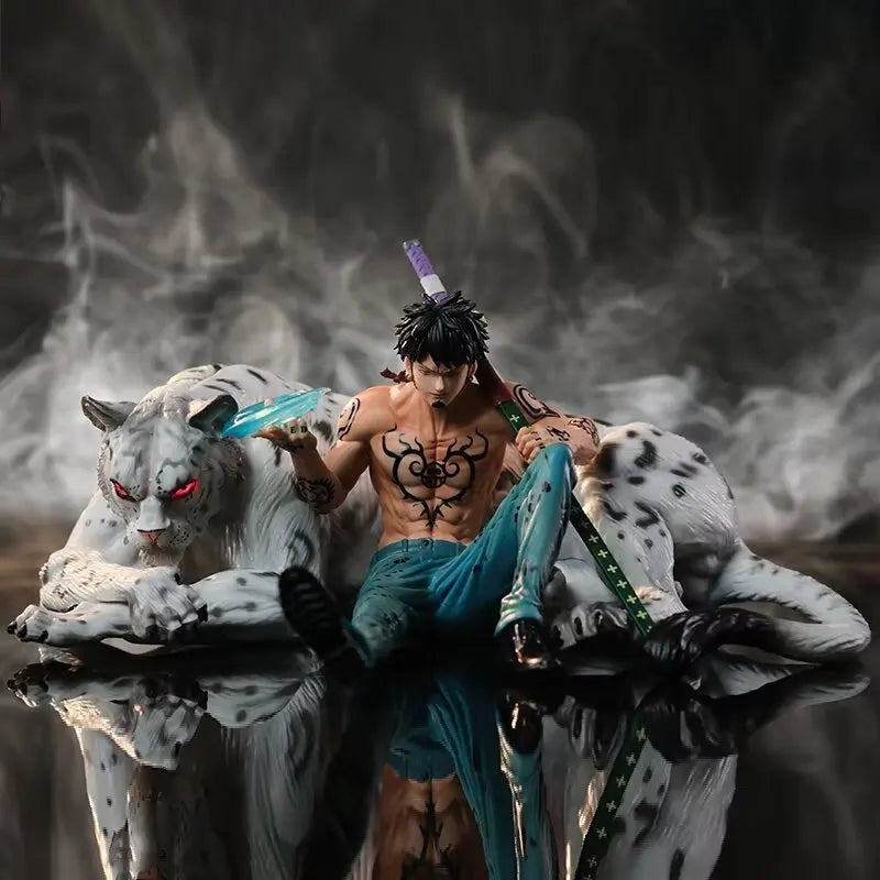 Anime One Piece Snow Leopard Trafalgar Law Battle Ver. GK PVC Action Figure Statue Collectible Model Kids Toys Doll 12CM