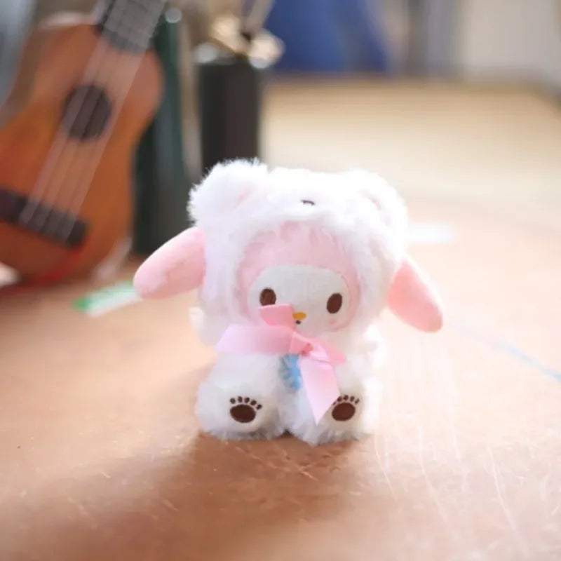 Sanrio Kuromi Cinnamoroll Melody Plush Toy Doll Anime Kawaii Doll Pendant Collection Children's Birthday Festival Gift