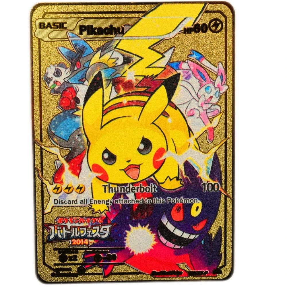 English Metal Pokemon Cards DIY Arceus Pikachu   Mewtwo Shiny Iron  GX Vmax EX Game Kids Collection Card Toy Gift pokemon card