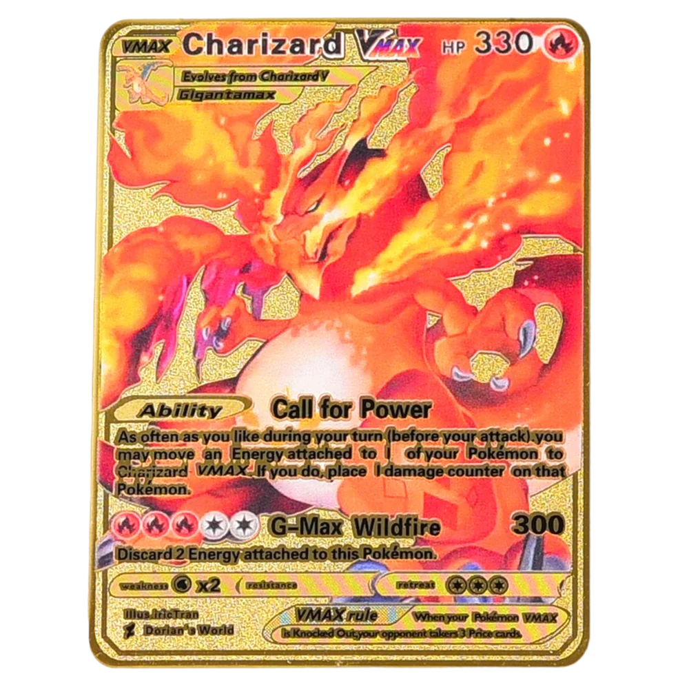 English Metal Pokemon Cards DIY Arceus Pikachu   Mewtwo Shiny Iron  GX Vmax EX Game Kids Collection Card Toy Gift pokemon card