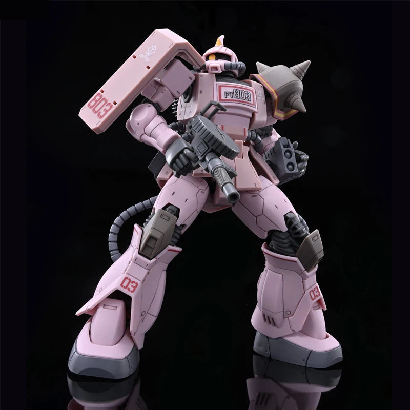 Fast Shipping Bandai Anime HG MS-06D ZAKU DESERT TYPE PINK PANTHER FORCES GUNDAM Original Model Toys Action Figure Children Gift