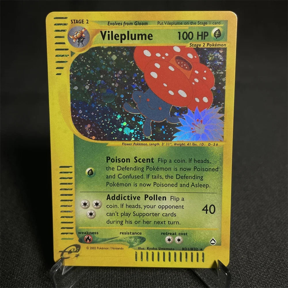 Pokemon Cards Shining Card E-Card Series Vileplume Arcanine Gengar Suicune Game Collection Cards Toys Gifts Proxy Card