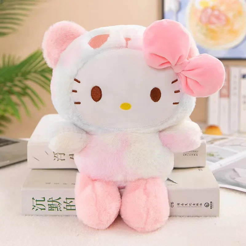 25CM Sanrio Kuromi Stuffed Plush Animal Dolls Hello Kitty Melody Cinnamoroll Plushies Decoration Room Pillow Kids Birthday Gifts