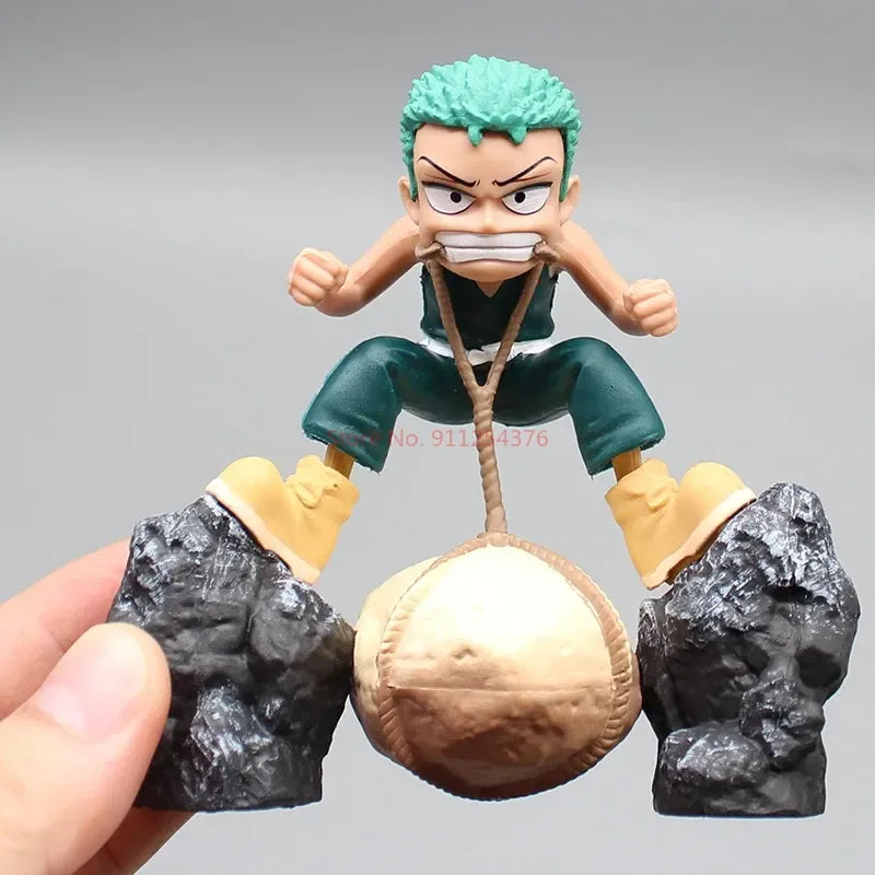 9cm One Piece Anime Figures Childhood Roronoa Zoro Action Figures Scene Stone Gk Pvc Model Collection Decorate Toys Zoro Gift