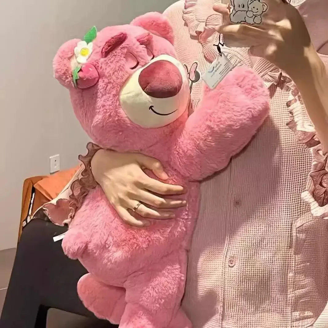 Toy Story Lotso Cute Bear Strawberry Sofa Plush Pillow Stuffed Toys Children Girls Friends Festivals Birthday Gift 50cm