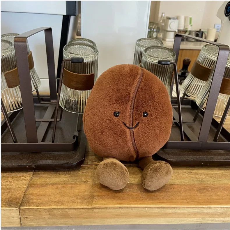Jelly Cat 13/20cm Coffee Bean Doll Creative Smiling Face Doll Pet Interactive Companion Toy Furniture Ornaments Holiday Gift