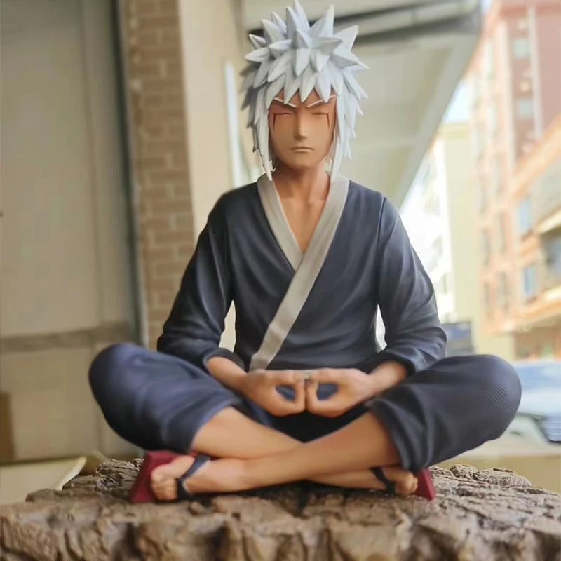 15cm Anime LF Jiraiya Figurine Naruto Action Figure GK Jiraiya Figure Sitting Statue PVC Collectible Dolls Toys for Kids Model