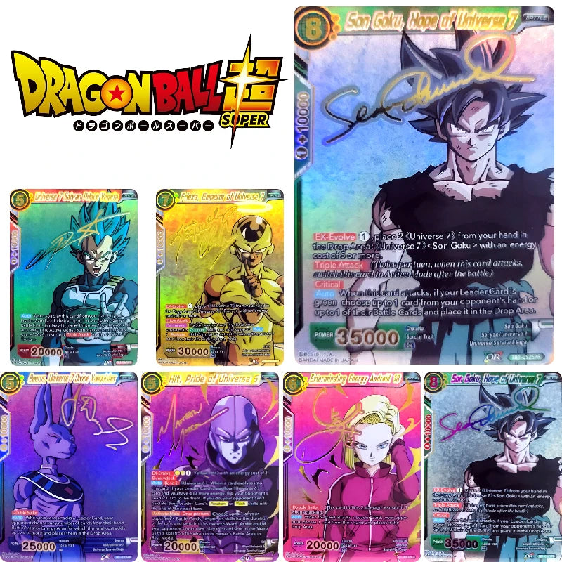 Dragon Ball Super Son Goku Torankusu Bulma DIY Homemade Bronzing Toys Collection Card Christmas Birthday Gift English Version