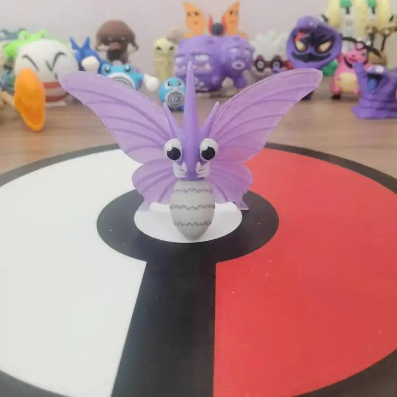 Pokemon Anime Figures Venomoth Venonat Proportion World 1:20 Diy 3D Printing Kawaii Cartoon Character Desktop Model Toys Gifts