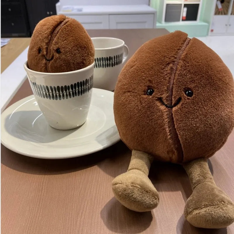 Jelly Cat 13/20cm Coffee Bean Doll Creative Smiling Face Doll Pet Interactive Companion Toy Furniture Ornaments Holiday Gift