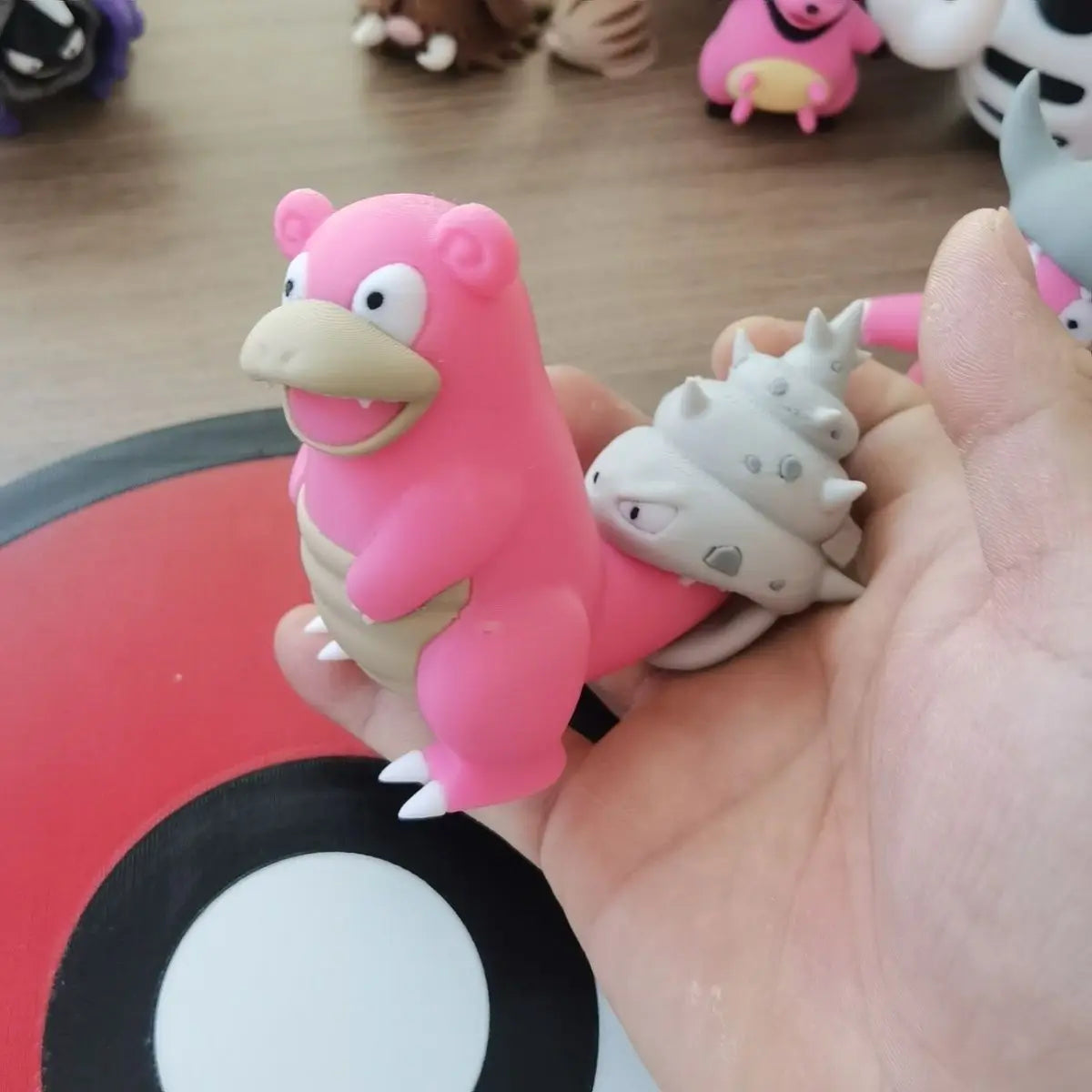 Pokemon Anime Figures Slowbro Slowking Slowpoke Proportion World 1:20 Diy 3d Printing Cute Cartoon Character Desktop Model Gifts