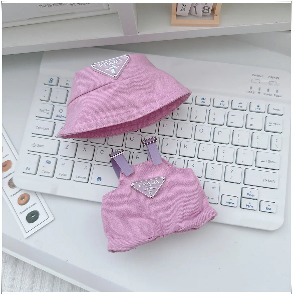 The first and second generations of Labubu only sell 17cm seated party clothes accessories inverted triangle workwear fashion (No Doll)