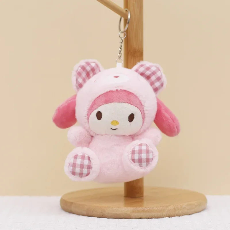 Sanrio Kuromi Cinnamoroll Melody Plush Toy Doll Anime Kawaii Doll Pendant Collection Children's Birthday Festival Gift
