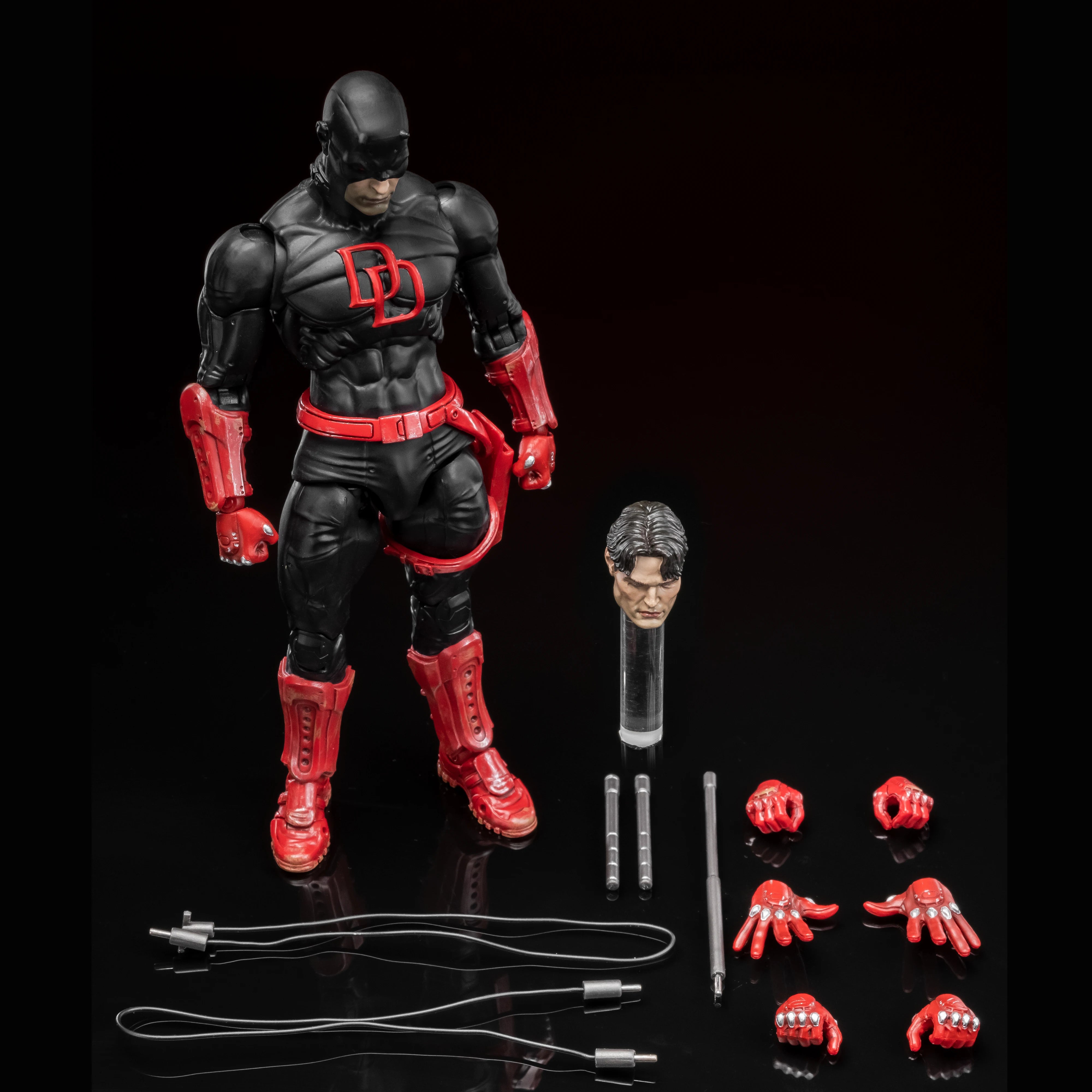 In Stock - FlefToys Marvel Daredevil Classic Red Shadowland Reborn Black 8