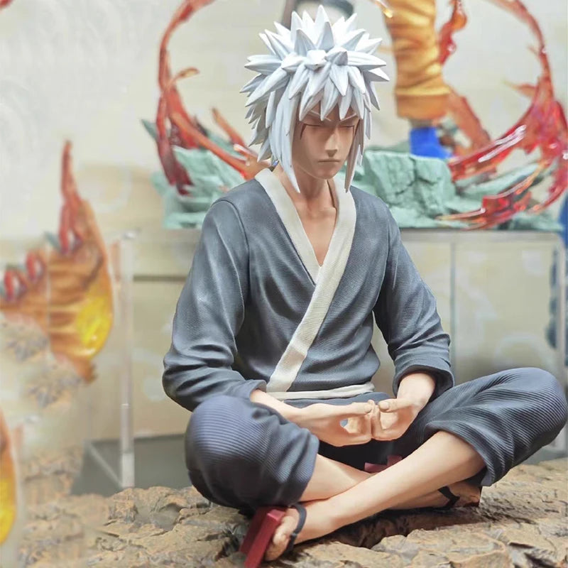 15cm Anime LF Jiraiya Figurine Naruto Action Figure GK Jiraiya Figure Sitting Statue PVC Collectible Dolls Toys for Kids Model