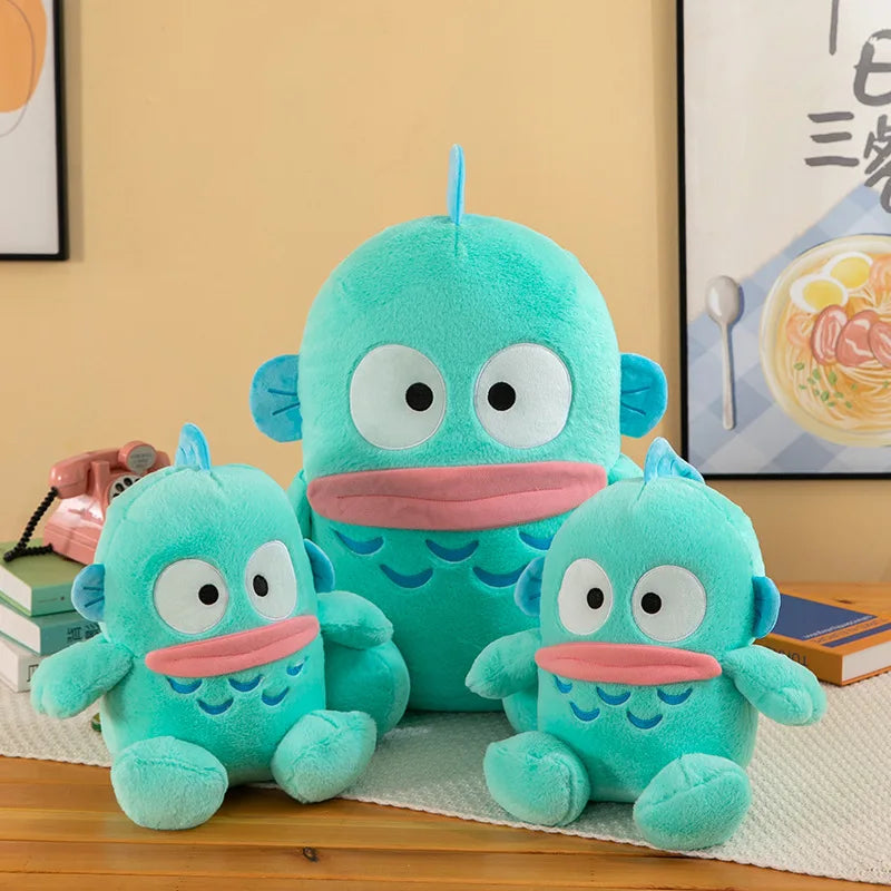 Sanrio Kawaii Hangyodon Plush Toy Cartoon Cute Plush Dolls Throw Pillow Birthday Gift for Kids Friends Halloween Decoration