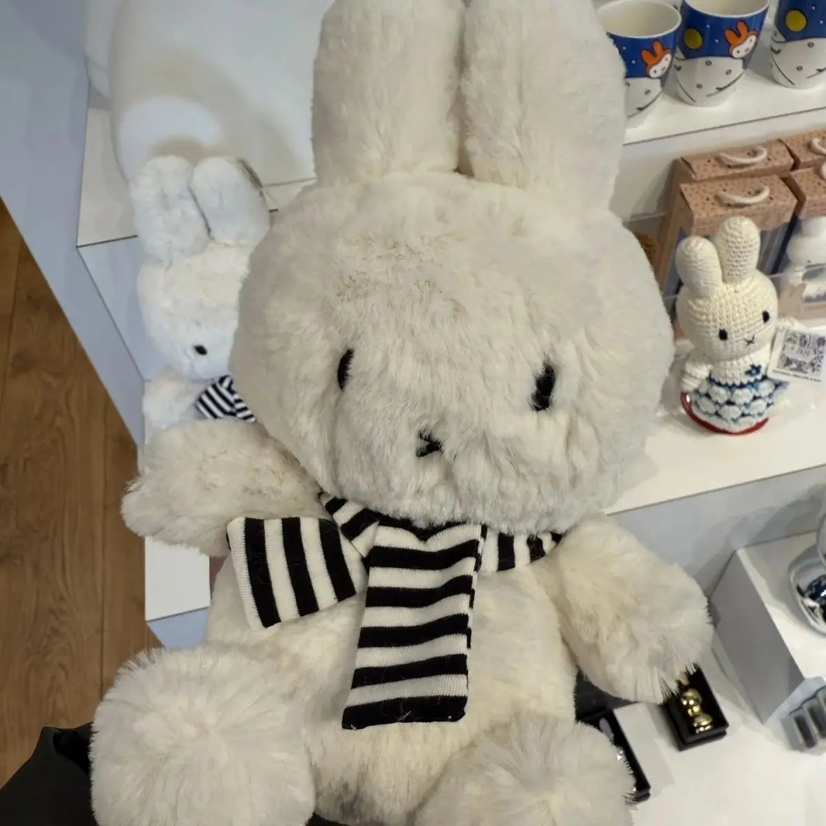 30CM Kawaii Miffy Plush Toy Cute Striped Scarf Doll Plush Doll Boy Girl Gift