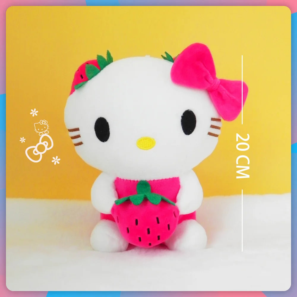 20cm Anime Sanrio Plush Toys Kawaii Hello Kitty Cinnamoroll Kuromi Pom Pom Purin cat Gift Dolls Stuffed Children Plushies Doll