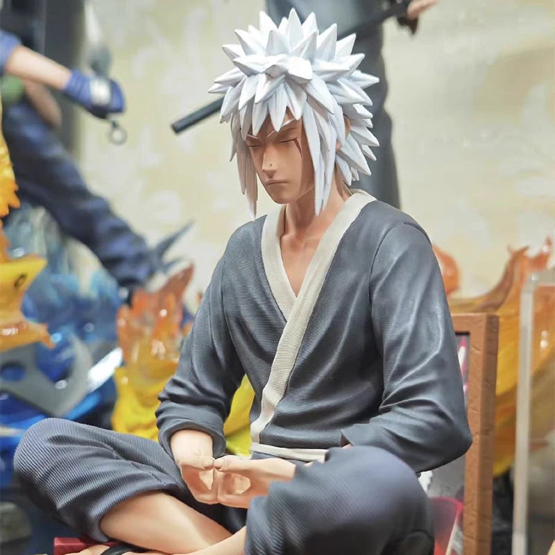 15cm Anime LF Jiraiya Figurine Naruto Action Figure GK Jiraiya Figure Sitting Statue PVC Collectible Dolls Toys for Kids Model