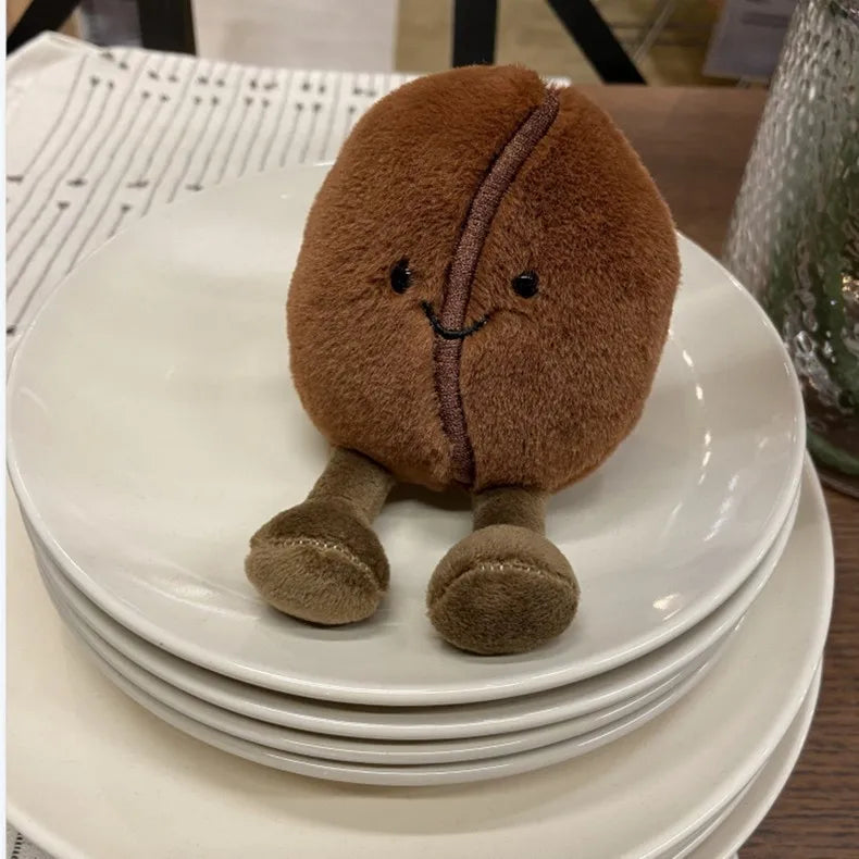 Jelly Cat 13/20cm Coffee Bean Doll Creative Smiling Face Doll Pet Interactive Companion Toy Furniture Ornaments Holiday Gift