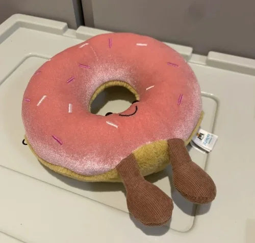 Jelly Cat 20cm Pink Donut Plush Doll Cute Dessert Bread Home Decoration Cat And Dog Interactive Toy Pet Gift