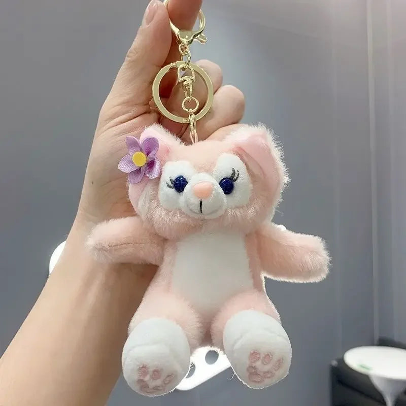 Disney Stellalou Plush Small Pendant Linabell Cartoon Car Key Doll Key Pendant Kawaii Backpack Pendant Girls Birthday Gifts