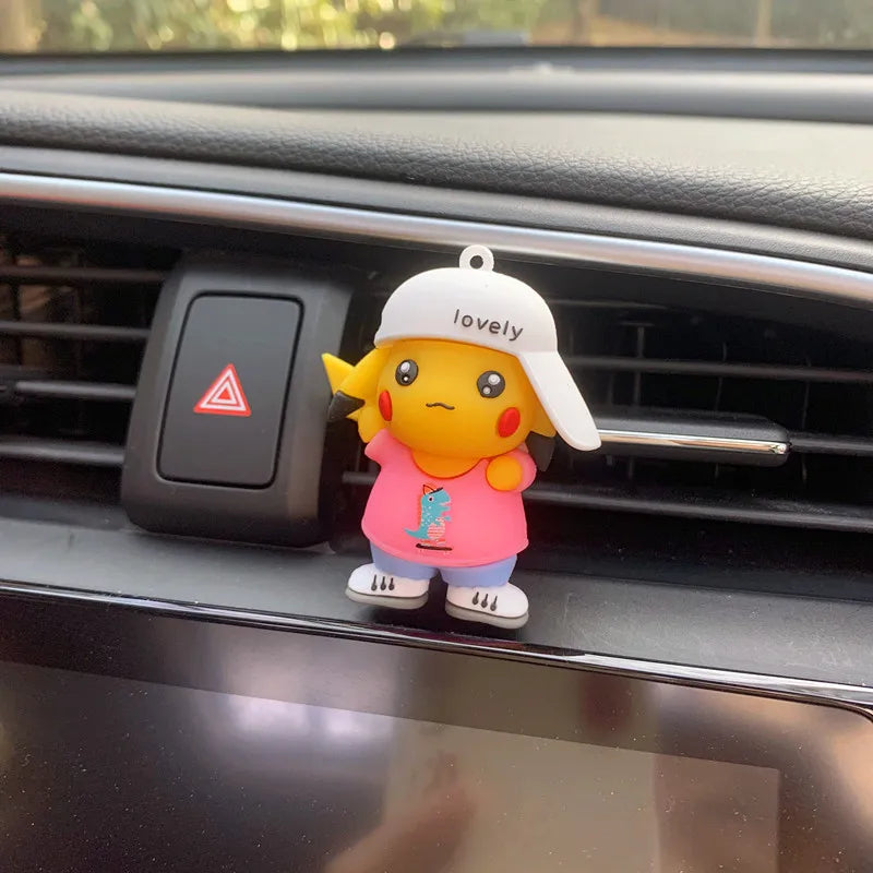 Anime Pokemon Cartoon Pikachu Psyduck Action Figures Car Air Outlet Perfume Clip Decor Auto Air Freshener Interior Accessories