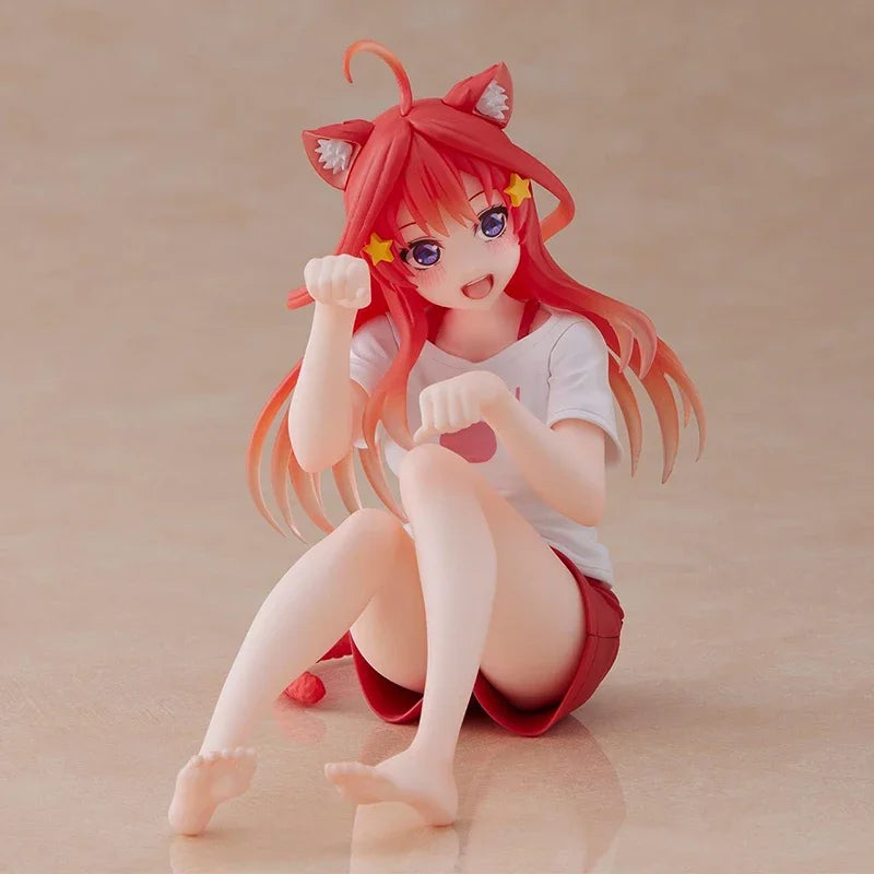10cm Yotsuba Anime Cute Nakano Nino Figurine The Quintessential Quintuplets Figure Cat Nakano Miku Figure PVC Collection Toys