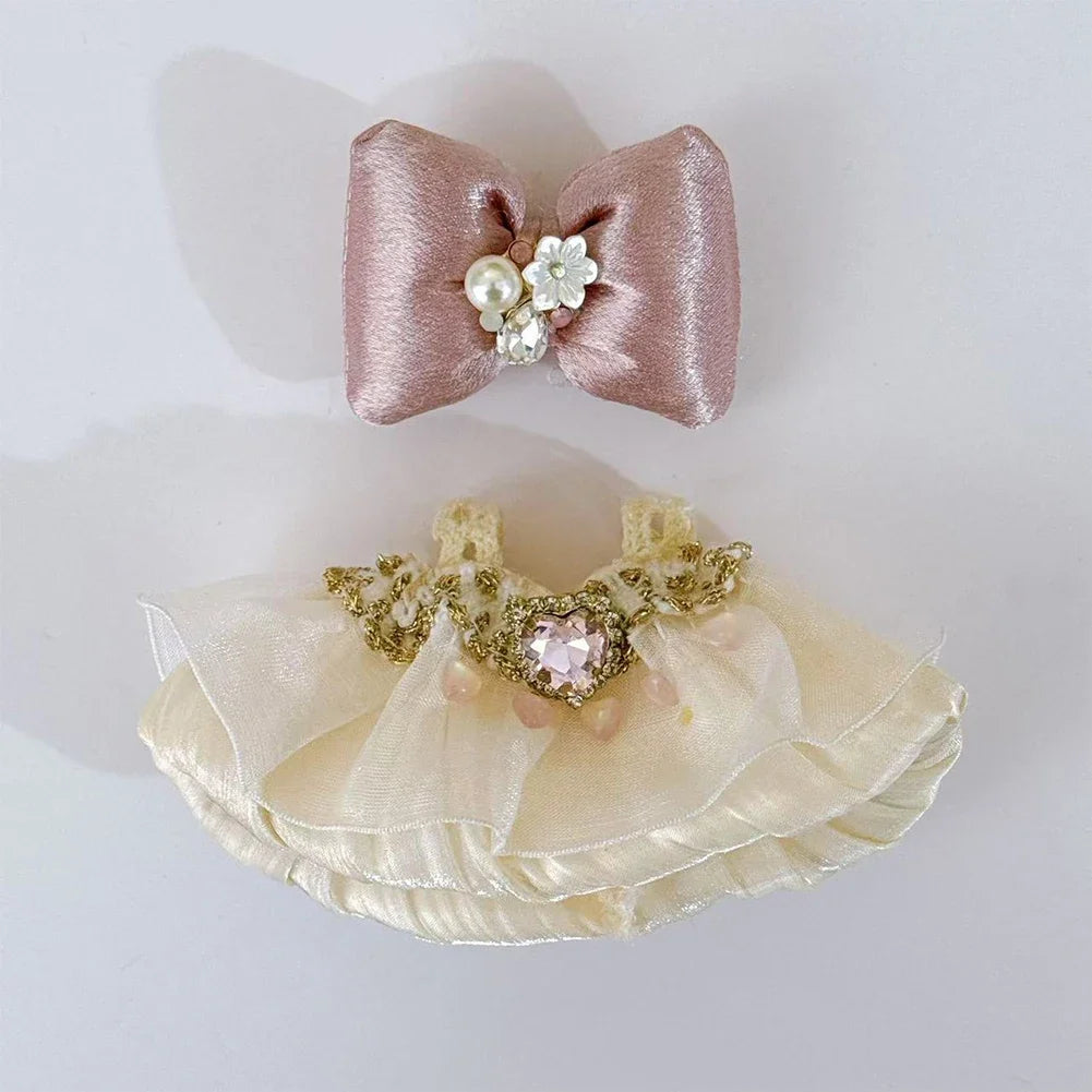 17cm Mini Plush Doll'S Clothes Outfit Accessories For Korea Kpop Exo Labubu Idol V1 V2 Strap skirt set Clothing Gift (No Doll)
