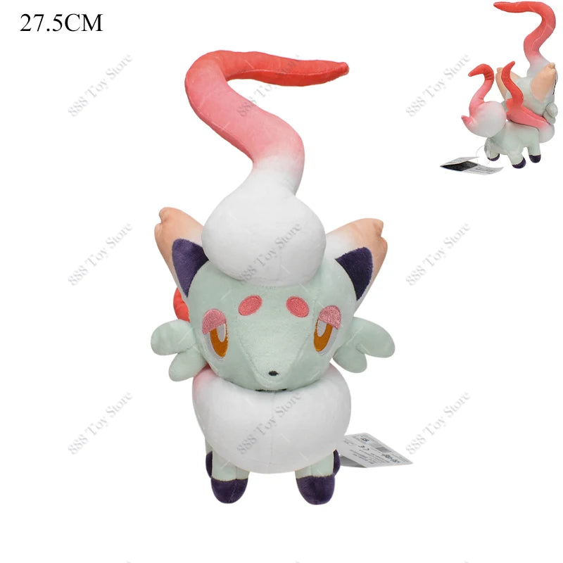 New Arrival Pokemon Plush Shiny Hisuian Zorua Soft Stuffed Animal Toy Anime Hisuian Zorua Plushie Dolls For Kids Birthday Gifts